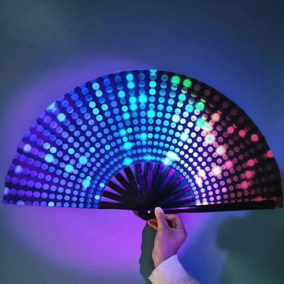 Colorful Dotted Hand Fan - Picture 4 of 6